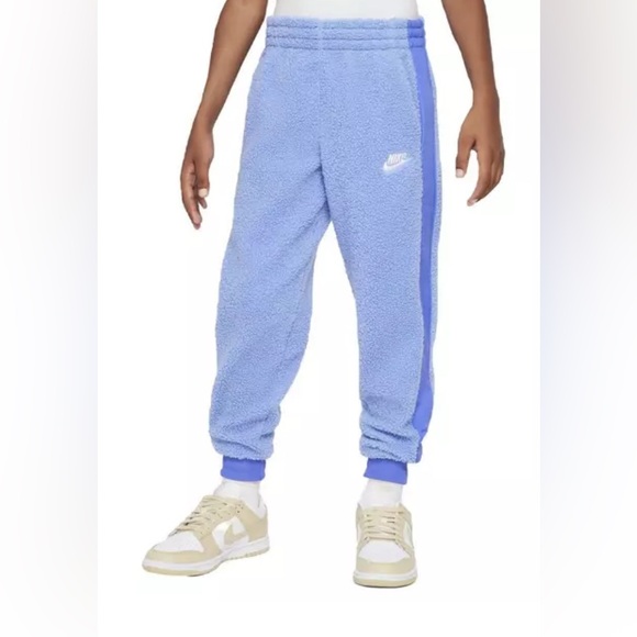 Nike Girls Blue Sherpa Joggers NWT - Picture 1 of 3